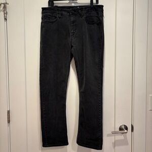 Volcom Solver Modern Straight Jeans Mens 34 Faded Black Denim Pants 6/19